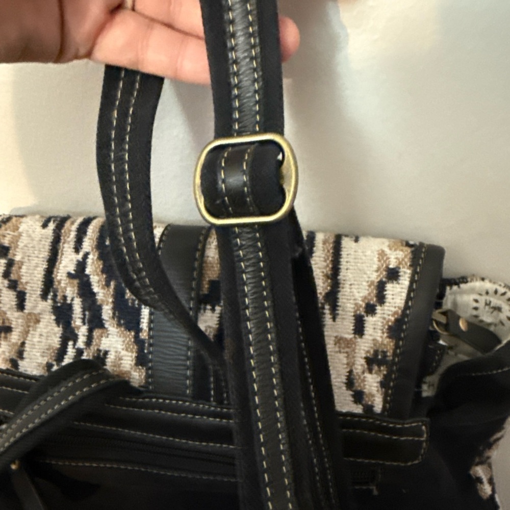 Myra Jenson Bluff Stylish Black and Tan Women's Backpack - Picture 10 of 16